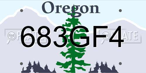 683GF4 Oregon License Plate