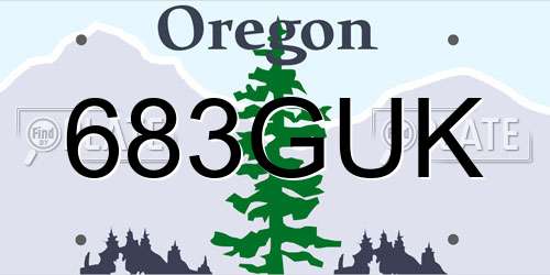 683GUK Oregon License Plate