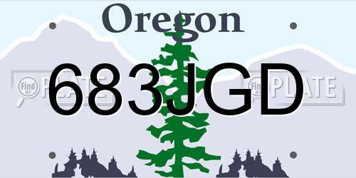 683JGD Oregon License Plate