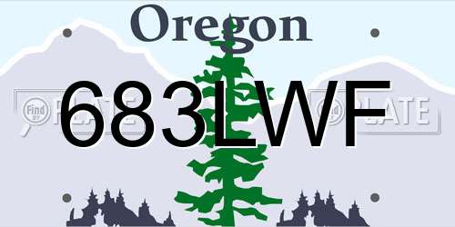 683LWF Oregon License Plate