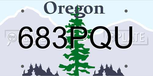 683PQU Oregon License Plate