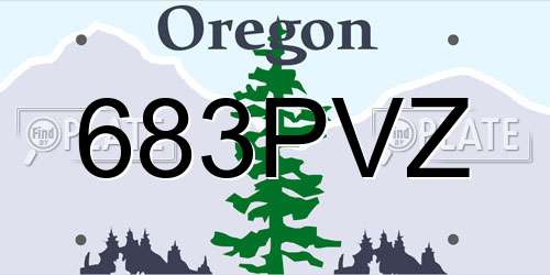 683PVZ Oregon License Plate