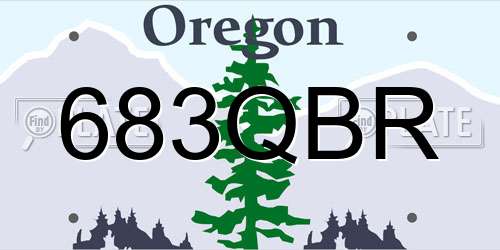 683QBR Oregon License Plate
