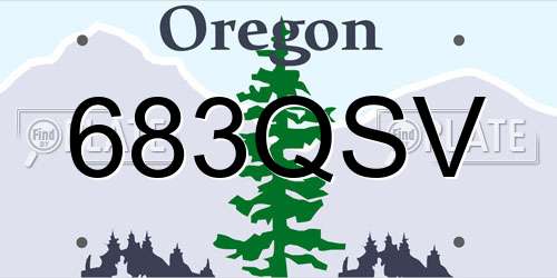 683QSV Oregon License Plate