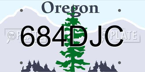 684DJC Oregon License Plate