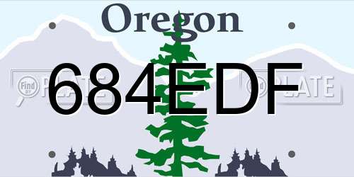 684EDF Oregon License Plate