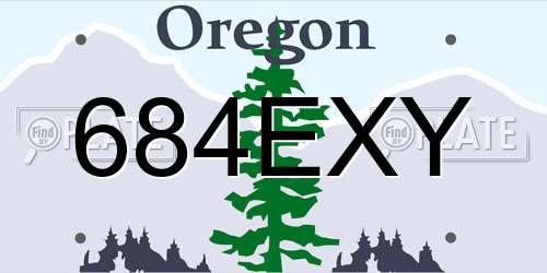 684EXY Oregon License Plate