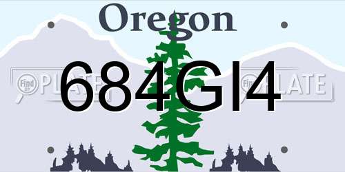 684GI4 Oregon License Plate