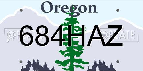 684HAZ Oregon License Plate