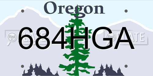 684HGA Oregon License Plate