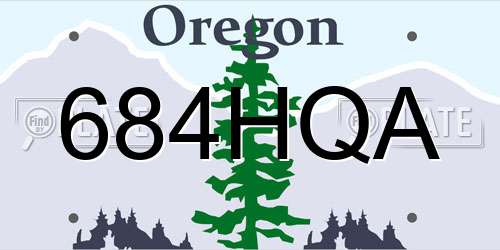 684HQA Oregon License Plate