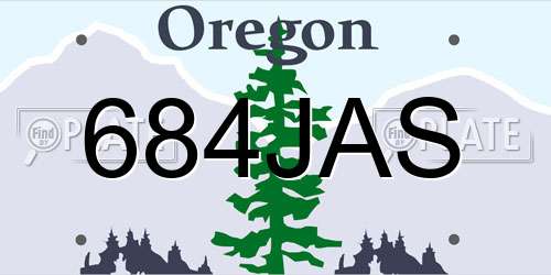 684JAS Oregon License Plate