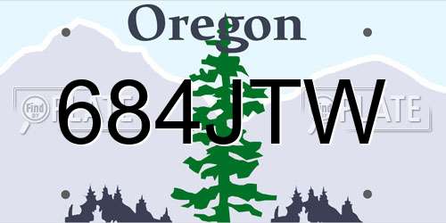 684JTW Oregon License Plate