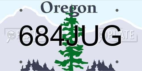 684JUG Oregon License Plate
