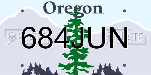 684JUN Oregon License Plate