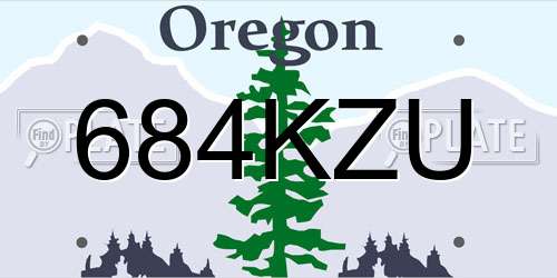 684KZU Oregon License Plate