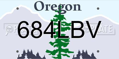 684LBV Oregon License Plate