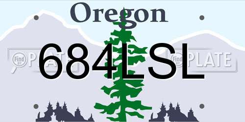 684LSL Oregon License Plate