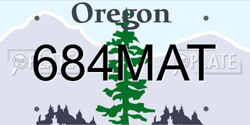 684MAT Oregon License Plate