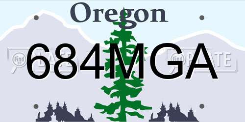 684MGA Oregon License Plate
