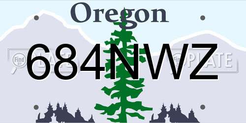 684NWZ Oregon License Plate