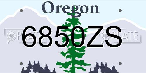6850ZS Oregon License Plate