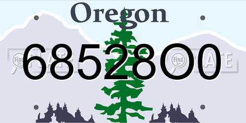 68528O0 Oregon License Plate