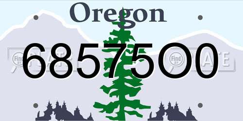 68575O0 Oregon License Plate