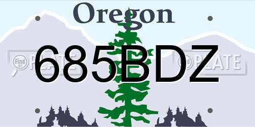 685BDZ Oregon License Plate