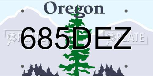 685DEZ Oregon License Plate