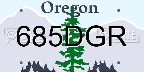 685DGR Oregon License Plate