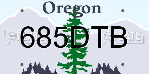 685DTB Oregon License Plate