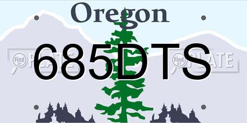 685DTS Oregon License Plate