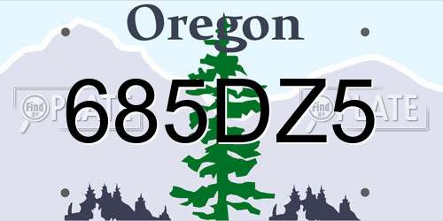 685DZ5 Oregon License Plate