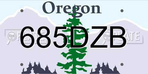 685DZB Oregon License Plate