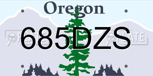 685DZS Oregon License Plate