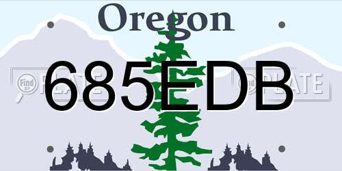 685EDB Oregon License Plate