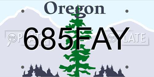 685FAY Oregon License Plate