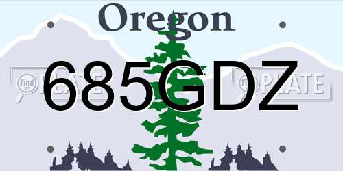 685GDZ Oregon License Plate