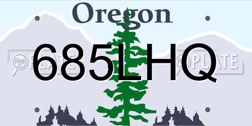 685LHQ Oregon License Plate