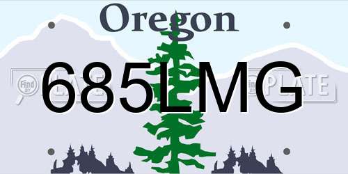 685LMG Oregon License Plate