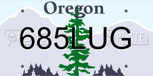 685LUG Oregon License Plate