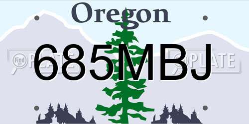 685MBJ Oregon License Plate