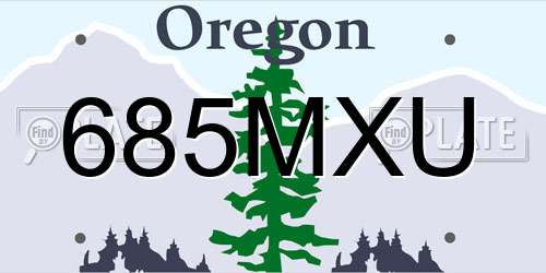 685MXU Oregon License Plate