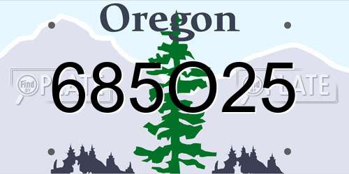 685O25 Oregon License Plate