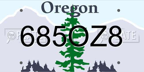 685OZ8 Oregon License Plate