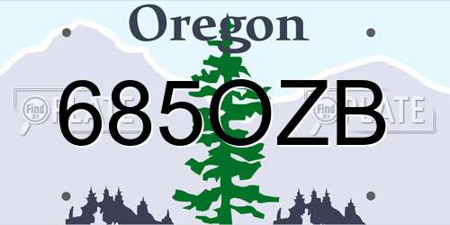 685OZB Oregon License Plate