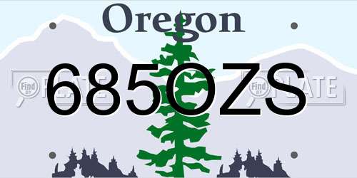 685OZS Oregon License Plate