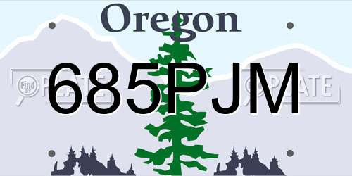 685PJM Oregon License Plate