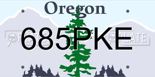 685PKE Oregon License Plate